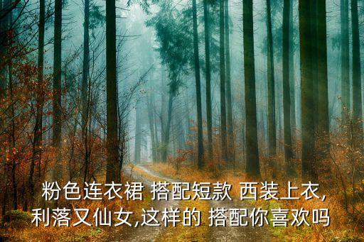  粉色连衣裙 搭配短款 西装上衣,利落又仙女,这样的 搭配你喜欢吗