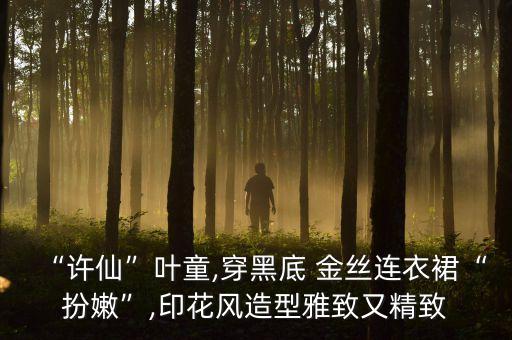 “许仙”叶童,穿黑底 金丝连衣裙“扮嫩”,印花风造型雅致又精致