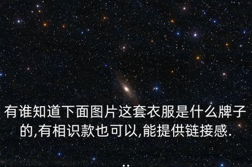 有谁知道下面图片这套衣服是什么牌子的,有相识款也可以,能提供链接感...