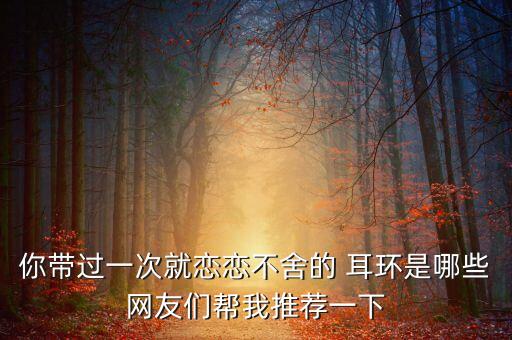 你带过一次就恋恋不舍的 耳环是哪些网友们帮我推荐一下