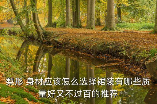 梨形 身材应该怎么选择裙装有哪些质量好又不过百的推荐