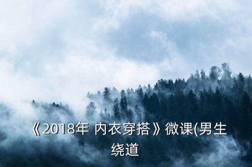 《2018年 内衣穿搭》微课(男生绕道