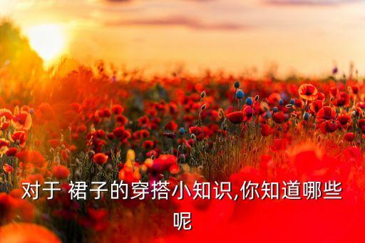 对于 裙子的穿搭小知识,你知道哪些呢