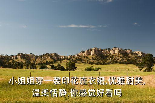 小姐姐穿一袭印花连衣裙,优雅甜美,温柔恬静,你感觉好看吗
