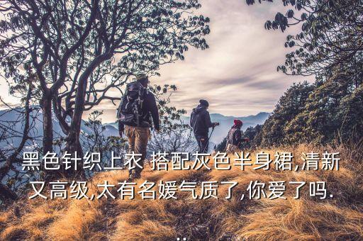 黑色针织上衣 搭配灰色半身裙,清新又高级,太有名媛气质了,你爱了吗...