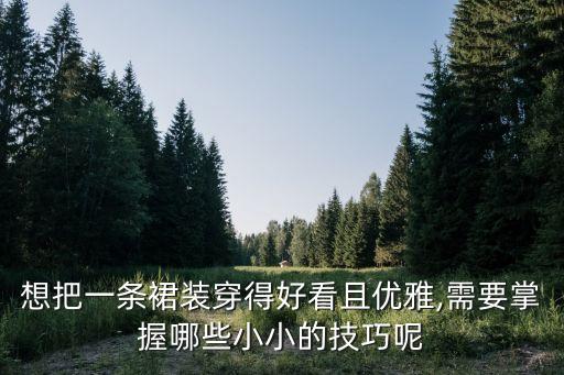 想把一条裙装穿得好看且优雅,需要掌握哪些小小的技巧呢