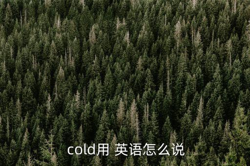 cold用 英语怎么说