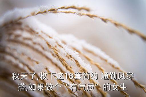 秋天了,收下这18套简约 通勤风穿搭,如果做个“有气质”的女生