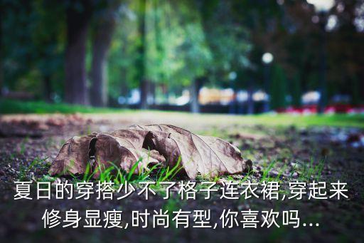夏日的穿搭少不了格子连衣裙,穿起来修身显瘦,时尚有型,你喜欢吗...