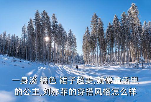 一身淡 橘色 裙子超美,就像童话里的公主,刘亦菲的穿搭风格怎么样