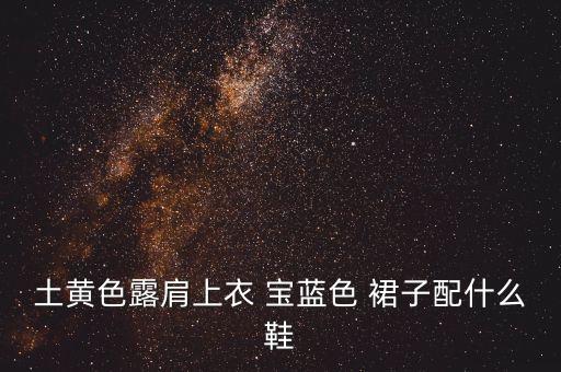 土黄色露肩上衣 宝蓝色 裙子配什么鞋