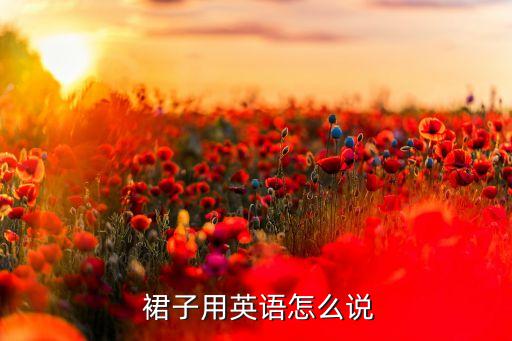  裙子用英语怎么说