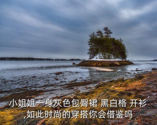 小姐姐一身灰色包臀裙 黑白格 开衫,如此时尚的穿搭你会借鉴吗