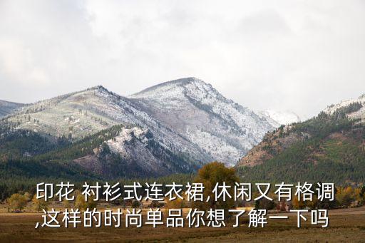  印花 衬衫式连衣裙,休闲又有格调,这样的时尚单品你想了解一下吗