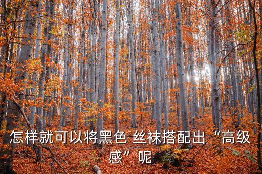 怎样就可以将黑色 丝袜搭配出“高级感”呢