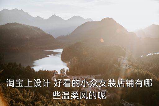淘宝上设计 好看的小众女装店铺有哪些温柔风的呢