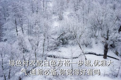  绿色衬衣配白色方格一步裙,优雅大气,通勤必备,你觉得好看吗
