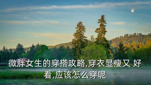 微胖女生的穿搭攻略,穿衣显瘦又 好看,应该怎么穿呢