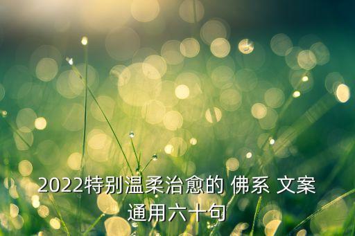2022特别温柔治愈的 佛系 文案通用六十句